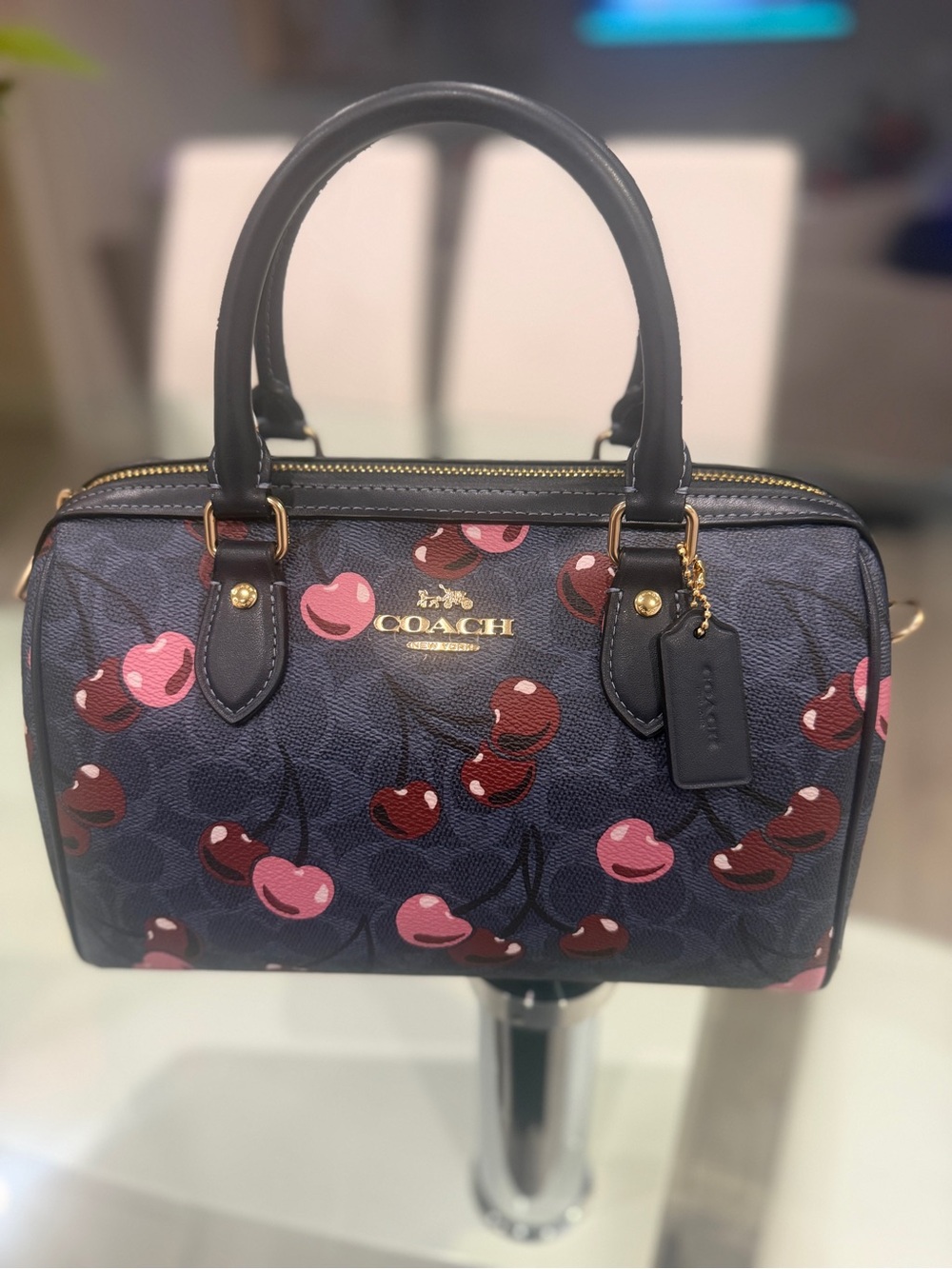 Coach Cherry Print Regular Rowan Navy